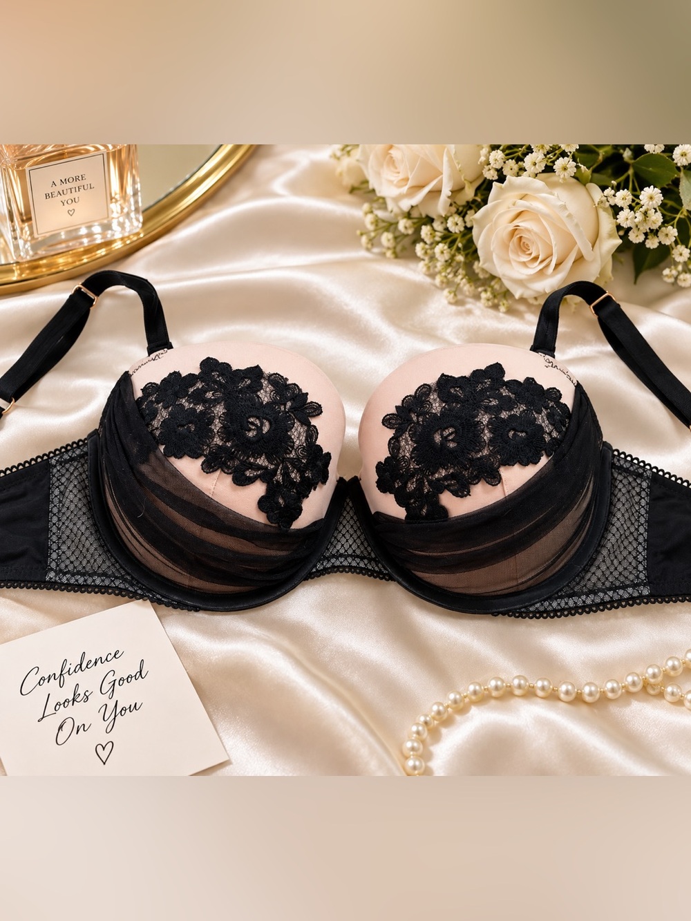 Victoria secret Dream angles balconet Sheer Lace Overlay Push-Up Bra 34DD